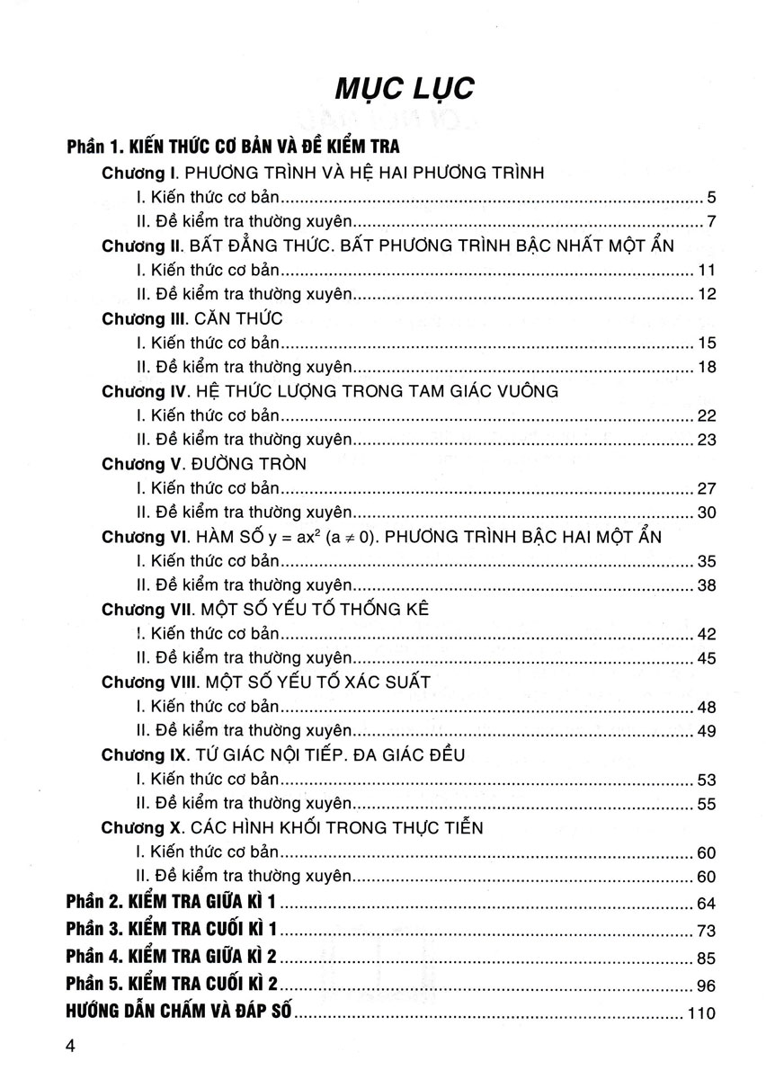 BỘ ĐỀ KIỂM TRA TOÁN LỚP 9 - KIỂM TRA THƯỜNG XUYÊN; GIỮA KÌ, CUỐI KÌ 1 - 2 (Bám sát SGK Chân trời sáng tạo)